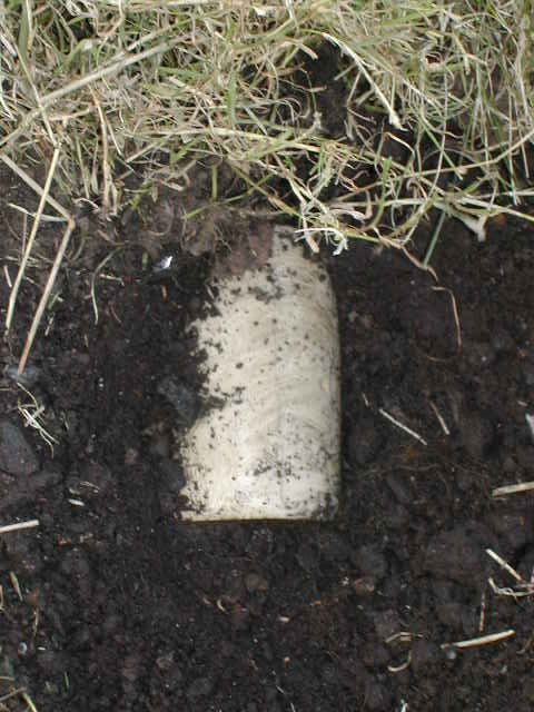 Looks like a nice ginger, right under the turf, but sadly turned out to be a blacking pot