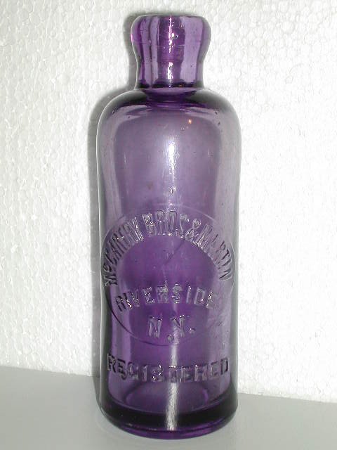 McCarthy Bros. & Martin, Riverside, N.Y. Purple Hutchinson Patent