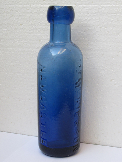 Jas. McKie & Son, Newcastle, 6oz. Cobalt Blue Cylinder