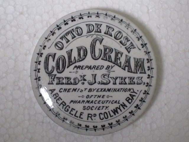 Fredk. J. Sykes, Abergele Road, Colwyn Bay, Otto de Rose Cold Cream